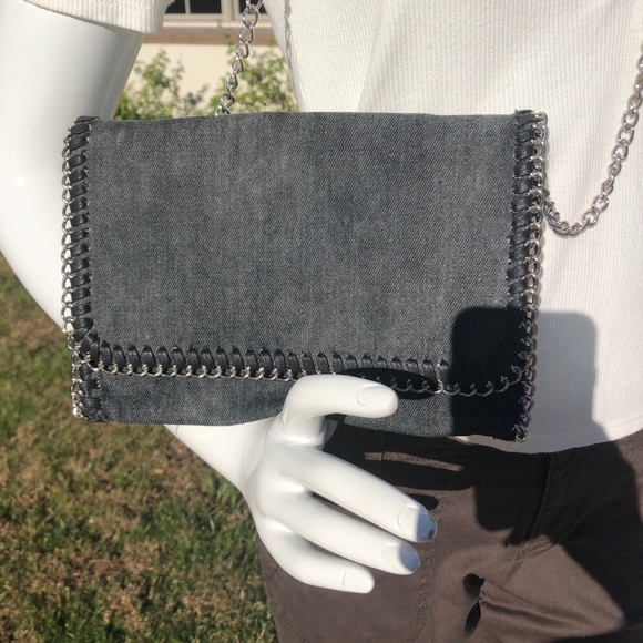 URBAN EXPRESSIONS DENIM CROSSBODY CLUTCH - Picture 5 of 10